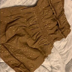 Gold strapless dress